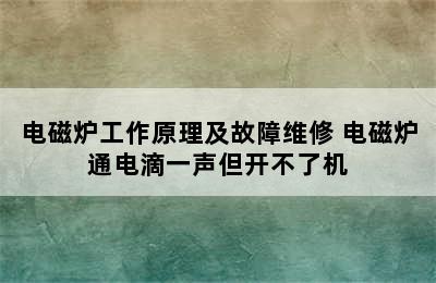 电磁炉工作原理及故障维修 电磁炉通电滴一声但开不了机